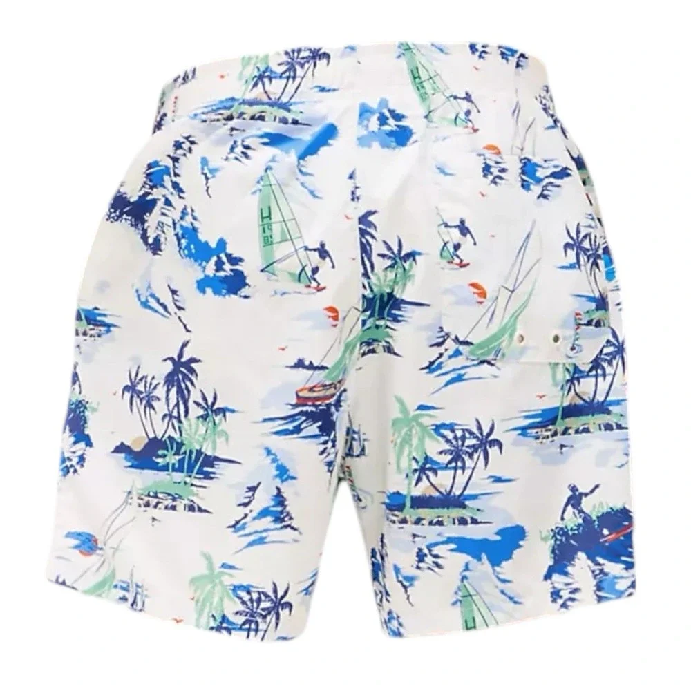 Tommy Hilfiger Men's Swim Trunks Shorts Tropical Beach Scene Print Size‎ M